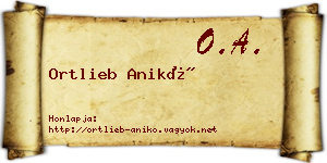 Ortlieb Anikó névjegykártya